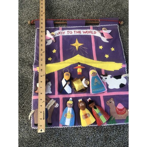 VTG Pockets of Learning Christmas Nativity Scene Walk Hanger Complete Hook Loop - Picture 5 of 10
